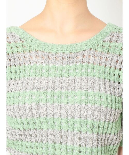 MURUA（ムルーア）の「メッシュショートニット（ニット/セーター・レディース・ブラック/ブルー・FREE）」の4枚目の写真