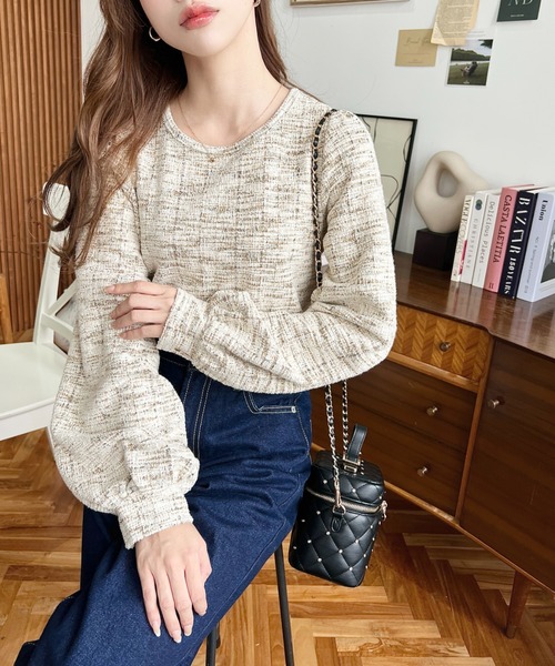 美品　MEER. ツイードプルオーバー meer.ツイードプルオーバー CRM