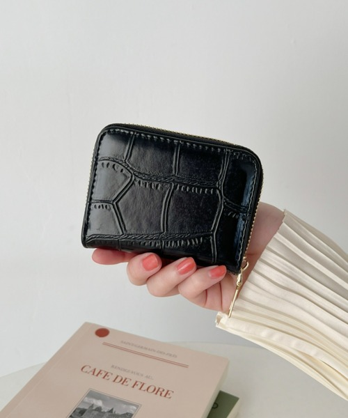 CLEA（クレア）の「クロコ型押しマルチカードケース（カードケース・レディース・オリーブ/ピンクベージュ/ブラック/ホワイト・FREE）」の2枚目の写真