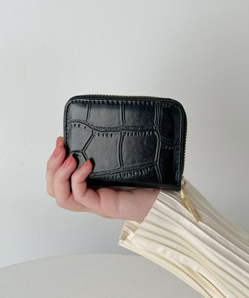 CLEA（クレア）の「クロコ型押しマルチカードケース（カードケース・レディース・オリーブ/ピンクベージュ/ブラック/ホワイト・FREE）」の8枚目の写真