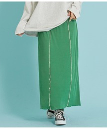 カットリブメロー配色ナロースカート