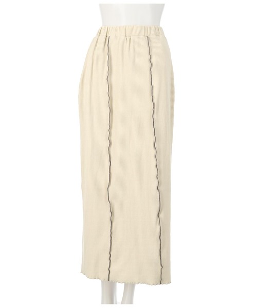 ANAP（アナップ）の「カットリブメロー配色ナロースカート（スカート・レディース・ブラック/グリーン/アイボリー・FREE）」の12枚目の写真