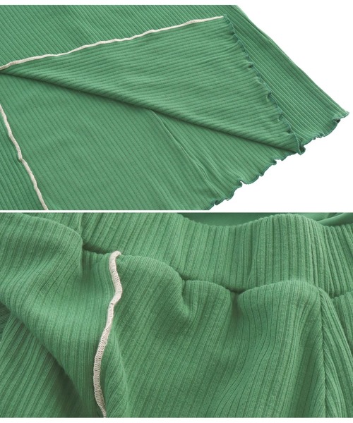 ANAP（アナップ）の「カットリブメロー配色ナロースカート（スカート・レディース・ブラック/グリーン/アイボリー・FREE）」の15枚目の写真