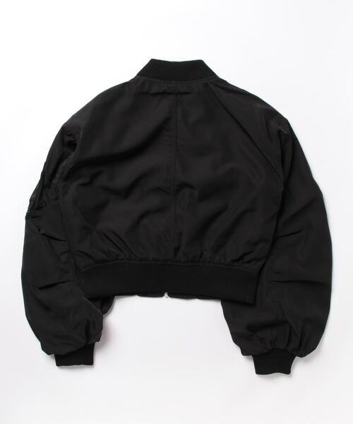 STYLEBLOCK（スタイルブロック）の「EツイルショートMA1ブルゾン（MA-1・レディース・アイボリー/ライトグレー/ブラック/カーキ・M）」の6枚目の写真