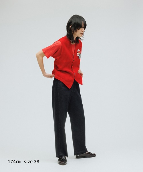 M TO R（ムウトアール）の「［PANTS］SIDELINE BIJOU LOOSE STRAIGHT DENIM PANTS（デニムパンツ・レディース・ブラック/ブルー系その他4・36/38/40）」の6枚目の写真