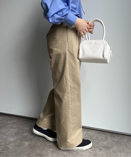 CPCM(シーピーシーエム)の「ウエストピンタックパンツ(チノパンツ・レディース・ベージュ/ブラック・FREE)」の6枚目の写真