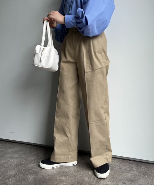 CPCM(シーピーシーエム)の「ウエストピンタックパンツ(チノパンツ・レディース・ベージュ/ブラック・FREE)」の13枚目の写真