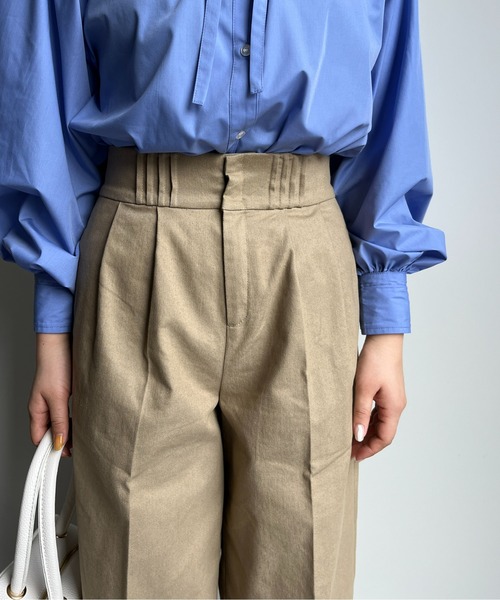 CPCM(シーピーシーエム)の「ウエストピンタックパンツ(チノパンツ・レディース・ベージュ/ブラック・FREE)」の17枚目の写真