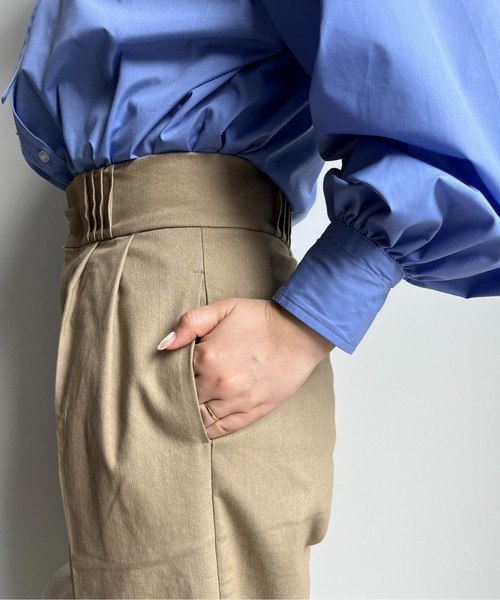 CPCM(シーピーシーエム)の「ウエストピンタックパンツ(チノパンツ・レディース・ベージュ/ブラック・FREE)」の9枚目の写真