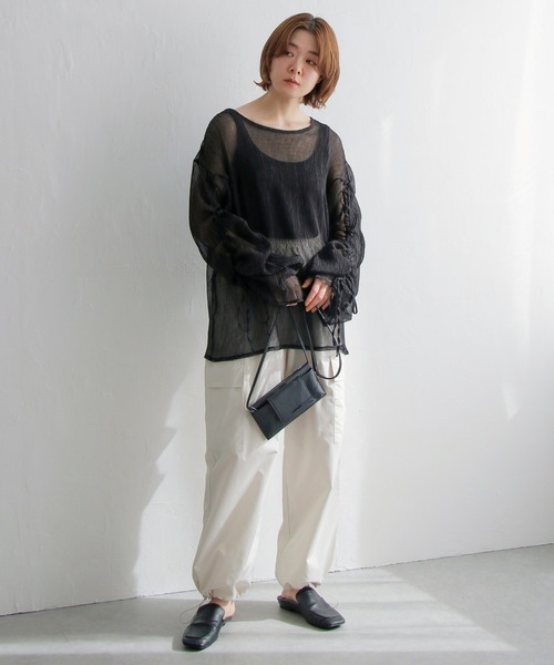 notch.（ノッチ）の「ベネシャンカーゴパンツ（カーゴパンツ・レディース・ブラック/ダークグリーン/オフホワイト・M）」の20枚目の写真