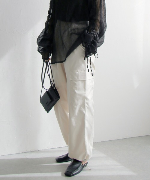 notch.（ノッチ）の「ベネシャンカーゴパンツ（カーゴパンツ・レディース・ブラック/ダークグリーン/オフホワイト・M）」の9枚目の写真