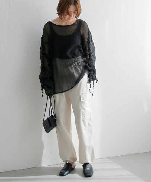 notch.（ノッチ）の「ベネシャンカーゴパンツ（カーゴパンツ・レディース・ブラック/ダークグリーン/オフホワイト・M）」の16枚目の写真