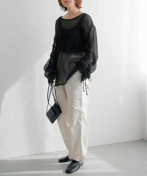 notch.（ノッチ）の「ベネシャンカーゴパンツ（カーゴパンツ・レディース・ブラック/ダークグリーン/オフホワイト・M）」の18枚目の写真