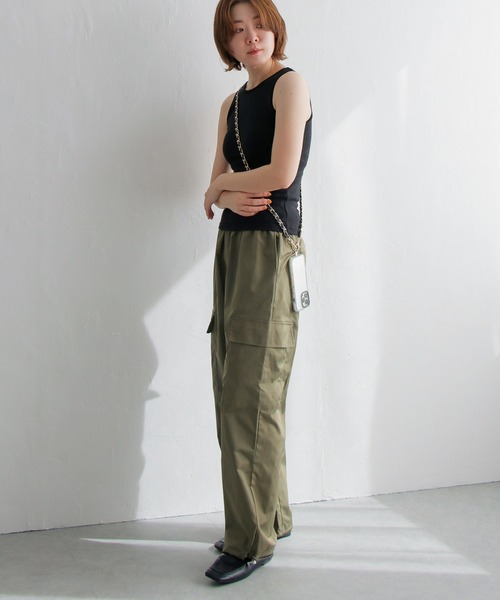 notch.（ノッチ）の「ベネシャンカーゴパンツ（カーゴパンツ・レディース・ブラック/ダークグリーン/オフホワイト・M）」の5枚目の写真