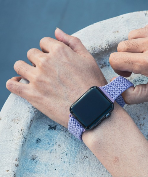 zandy(ズィーアンドワイ)の「zandy ズィー・アンド・ワイ/ Apple Watch【編み込みナイロンループ】アップルウォッチバンド ナイロンベルト 編み込みループ // rubber1(デジタル腕時計・メンズ・ホワイト系その他/ライトグリーン/ピンク/ラベンダー/ブラック/グレー/カーキ/ネイビー・M/S)」の18枚目の写真