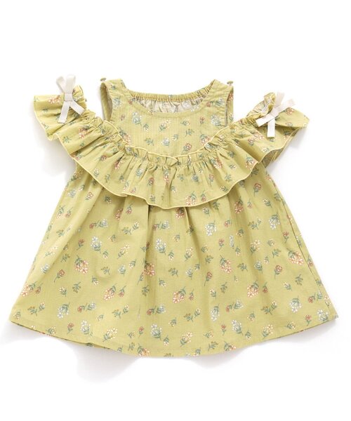apres les cours(アプレレクール)の「ボタニカル2WAYオフショルチュニック(チュニック・キッズ・イエロー/サックスブルー・80/140/130/110/100/90/120)」の7枚目の写真