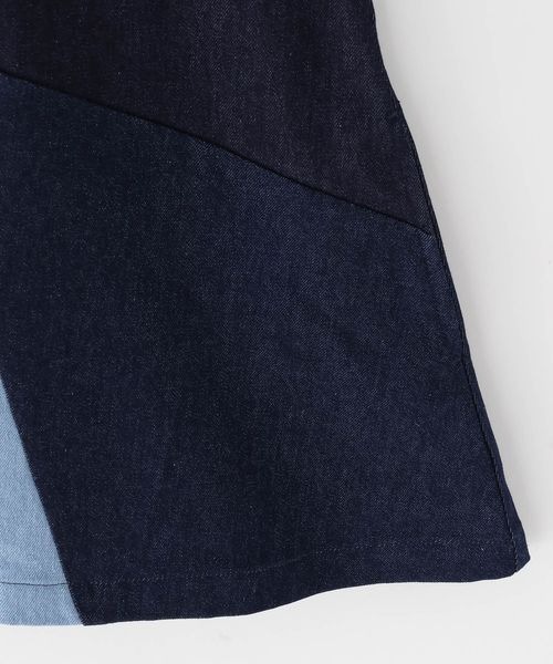 LOWRYS FARM（ローリーズファーム）の「デニムパッチワークミニワンピース　192032（ワンピース・キッズ・ブルー・110cm/120cm/130cm/140cm/150cm）」の4枚目の写真