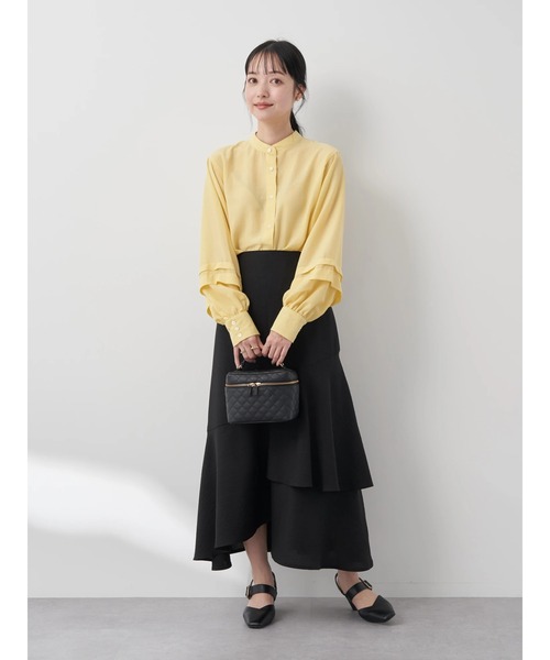 earth music&ecology（アースミュージックアンドエコロジー）の「アシンメトリーイレヘムスカート（スカート・レディース・ブラック/ベージュ/モカ・M/S）」の4枚目の写真