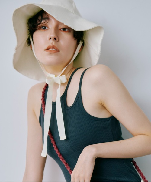 CONTROL FREAK / CTFK（コントロールフリーク）の「CONTROL FREAK(コントロールフリーク)丸天リボンテープハット（ハット・レディース・オフホワイト/ブラック/テラコッタ・FREE）」の2枚目の写真