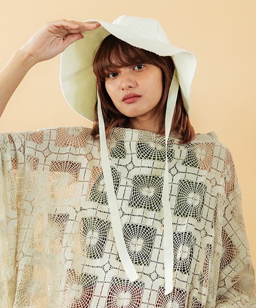 CONTROL FREAK / CTFK（コントロールフリーク）の「CONTROL FREAK(コントロールフリーク)丸天リボンテープハット（ハット・レディース・オフホワイト/ブラック/テラコッタ・FREE）」の13枚目の写真