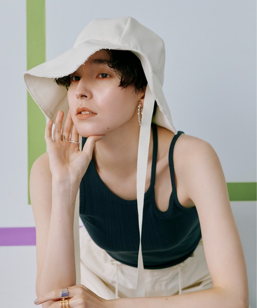 CONTROL FREAK / CTFK（コントロールフリーク）の「CONTROL FREAK(コントロールフリーク)丸天リボンテープハット（ハット・レディース・オフホワイト/ブラック/テラコッタ・FREE）」の16枚目の写真