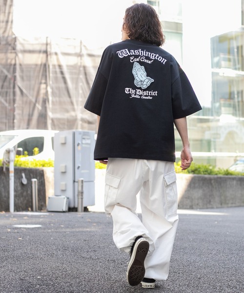 WEGO（ウィゴー）の「WEGO/ヘビーウエイトモチーフロゴT（Tシャツ/カットソー・メンズ・ホワイト系その他/ホワイト/ブラック/ブラック系その他・MEDIUM/LARGE）」の21枚目の写真