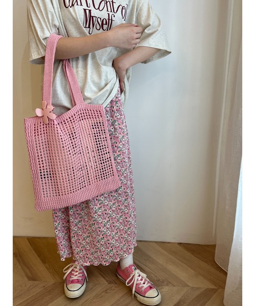 WC(ダブル シー)の「メッシュニットトートバッグ(トートバッグ・レディース・ピンク/パープル/アイボリー/ブラック・FREE)」の13枚目の写真