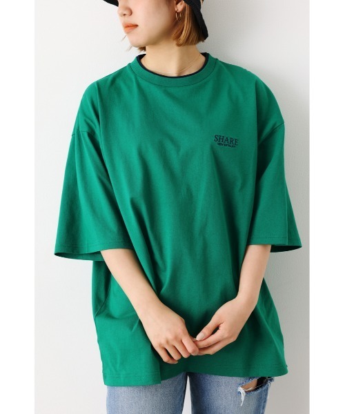 RODEO CROWNS WIDE BOWL（ロデオクラウンズワイドボウル）の「SHARE Double collar Tシャツ（Tシャツ/カットソー・レディース・ホワイト/ブラック/グリーン/イエロー・FREE）」の16枚目の写真