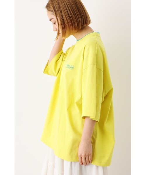 RODEO CROWNS WIDE BOWL（ロデオクラウンズワイドボウル）の「SHARE Double collar Tシャツ（Tシャツ/カットソー・レディース・ホワイト/ブラック/グリーン/イエロー・FREE）」の20枚目の写真