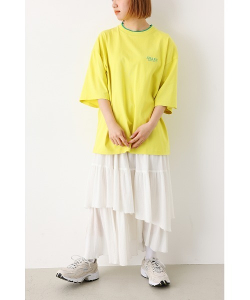 RODEO CROWNS WIDE BOWL（ロデオクラウンズワイドボウル）の「SHARE Double collar Tシャツ（Tシャツ/カットソー・レディース・ホワイト/ブラック/グリーン/イエロー・FREE）」の9枚目の写真