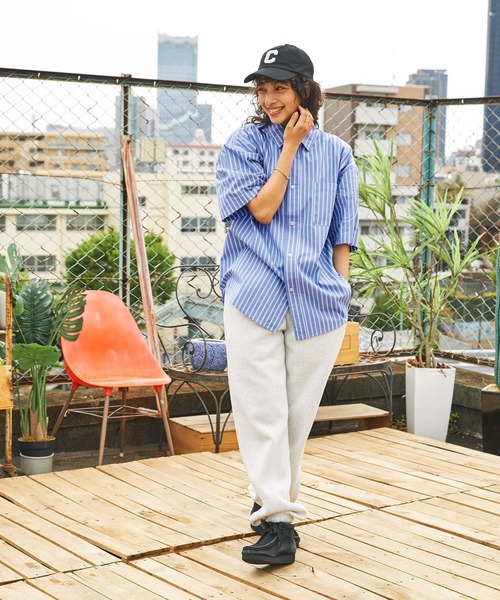 BARK MANHATTAN(バークマンハッタン)の「ビッグシルエットブロードレギュラーカラー半袖シャツ(シャツ/ブラウス・メンズ・ブルー系/チャコール/ブラック系/ホワイト/グレー系/ライトベージュ・M/L)」の7枚目の写真