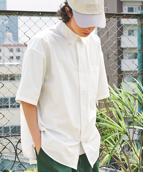 BARK MANHATTAN(バークマンハッタン)の「ビッグシルエットブロードレギュラーカラー半袖シャツ(シャツ/ブラウス・メンズ・ブルー系/チャコール/ブラック系/ホワイト/グレー系/ライトベージュ・M/L)」の12枚目の写真