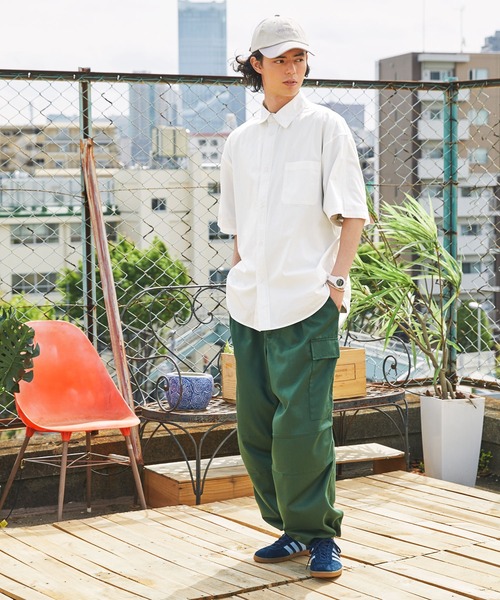 BARK MANHATTAN(バークマンハッタン)の「ビッグシルエットブロードレギュラーカラー半袖シャツ(シャツ/ブラウス・メンズ・ブルー系/チャコール/ブラック系/ホワイト/グレー系/ライトベージュ・M/L)」の18枚目の写真