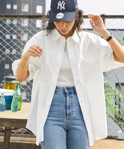 BARK MANHATTAN(バークマンハッタン)の「ビッグシルエットブロードレギュラーカラー半袖シャツ(シャツ/ブラウス・メンズ・ブルー系/チャコール/ブラック系/ホワイト/グレー系/ライトベージュ・M/L)」の21枚目の写真