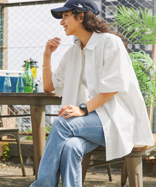 BARK MANHATTAN(バークマンハッタン)の「ビッグシルエットブロードレギュラーカラー半袖シャツ(シャツ/ブラウス・メンズ・ブルー系/チャコール/ブラック系/ホワイト/グレー系/ライトベージュ・M/L)」の22枚目の写真