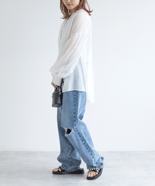 w closet（ダブルクローゼット）の「パールフラットサンダル（サンダル・レディース・オフホワイト/ブラック・M/L）」の16枚目の写真