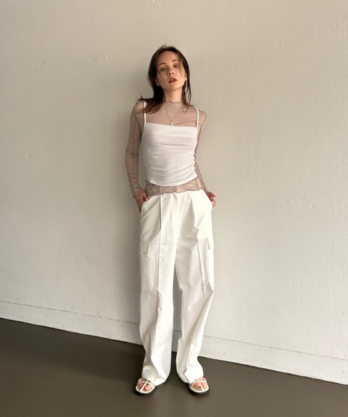 Didot.showroom(ディドット ショールーム)の「【DIDOT.】メロウラインシアーロンT(Tシャツ/カットソー・レディース・モカ/ブラック/ベージュ/ホワイト・FREE)」の15枚目の写真