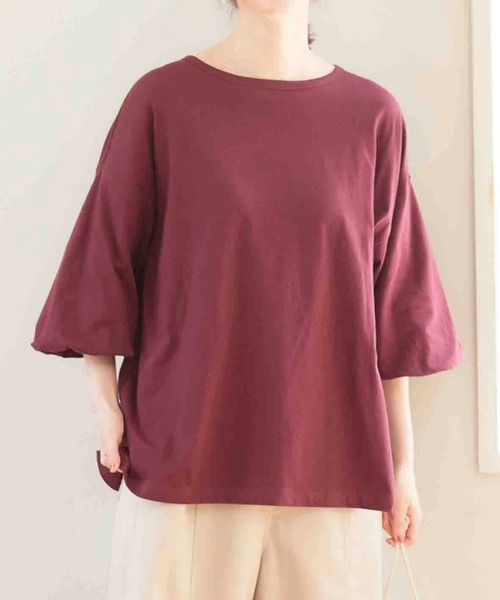 Viola e Viola(ヴィオラエヴィオラ)の「綿100%ふんわりバルーン袖プルオーバー(Tシャツ/カットソー・レディース・ブラック/ライトグレー/ボルドー/ブルー/モカ/セージグリーン/ライトグリーン/ライトブラウン/ホワイト/マスタード・X-LARGE/LARGE/MEDIUM/XX-LARGE/XXXX-LARGE/XXX-LARGE)」の10枚目の写真