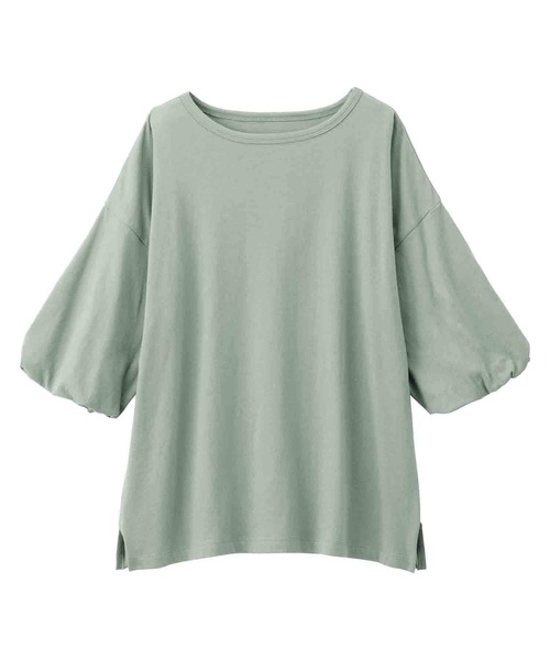 Viola e Viola(ヴィオラエヴィオラ)の「綿100%ふんわりバルーン袖プルオーバー(Tシャツ/カットソー・レディース・ブラック/ライトグレー/ボルドー/ブルー/モカ/セージグリーン/ライトグリーン/ライトブラウン/ホワイト/マスタード・X-LARGE/LARGE/MEDIUM/XX-LARGE/XXXX-LARGE/XXX-LARGE)」の7枚目の写真
