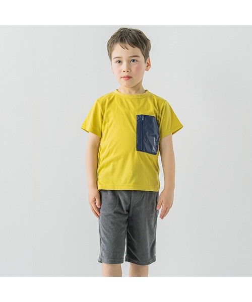 BeBe（ベベ）の「BeBe/配色ポケッタブルTシャツ(90~150cm)（Tシャツ/カットソー・キッズ・イエロー・140/130/100/90/110/120/150）」の3枚目の写真