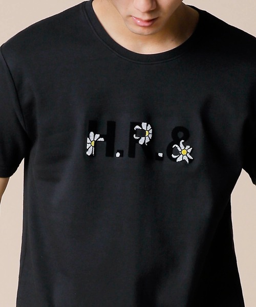 ADMIX/ATELIER SAB MEN(アドミックスアトリエサブメン)の「【Hollywood Rich.&】ハリウッドリッチ.& カーペット刺繍 / Extraコットンスムース クルーネック Tシャツ(半袖)(Tシャツ/カットソー・メンズ・ブラック/ホワイト・52/50)」の2枚目の写真
