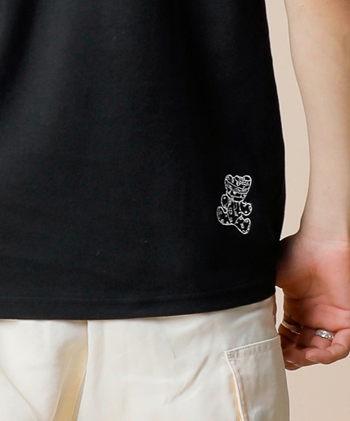 ADMIX/ATELIER SAB MEN(アドミックスアトリエサブメン)の「【Hollywood Rich.&】ハリウッドリッチ.& カーペット刺繍 / Extraコットンスムース クルーネック Tシャツ(半袖)(Tシャツ/カットソー・メンズ・ブラック/ホワイト・52/50)」の7枚目の写真