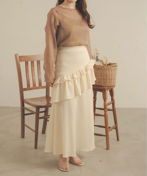 Ambre Neige(アンブルネージュ)の「【セットアイテム】キャミ付きシアーブラウス/WEB/EC限定商品(シャツ/ブラウス・レディース・アイボリー/ブラック/モカ/ピンク/ダークブラウン・FREE)」の22枚目の写真