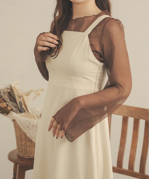 Ambre Neige(アンブルネージュ)の「【セットアイテム】キャミ付きシアーブラウス/WEB/EC限定商品(シャツ/ブラウス・レディース・アイボリー/ブラック/モカ/ピンク/ダークブラウン・FREE)」の17枚目の写真