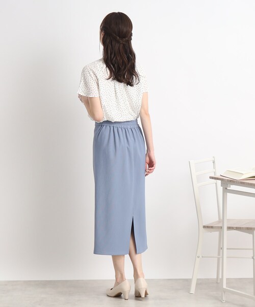 DRESKIP（ドレスキップ）の「◆お仕事シーンにも活躍！ドット柄 ボウタイリボンブラウス（シャツ/ブラウス・レディース・ライトグリーン系/ブラック系5/ホワイト系8・02/03/04）」の6枚目の写真
