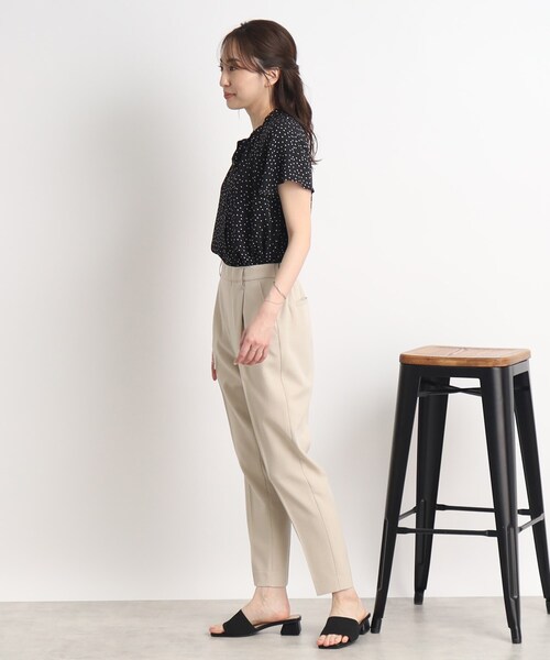 DRESKIP（ドレスキップ）の「◆お仕事シーンにも活躍！ドット柄 ボウタイリボンブラウス（シャツ/ブラウス・レディース・ライトグリーン系/ブラック系5/ホワイト系8・02/03/04）」の11枚目の写真