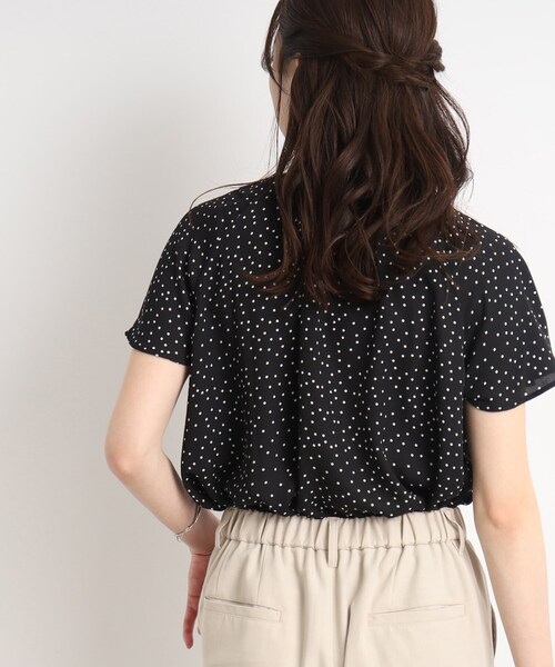 DRESKIP（ドレスキップ）の「◆お仕事シーンにも活躍！ドット柄 ボウタイリボンブラウス（シャツ/ブラウス・レディース・ライトグリーン系/ブラック系5/ホワイト系8・02/03/04）」の15枚目の写真