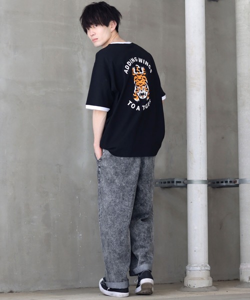 SITRY（シトリー）の「oversize tiger back print ringer T-shirt