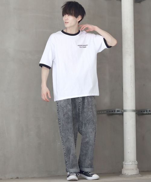 SITRY（シトリー）の「oversize tiger back print ringer T-shirt