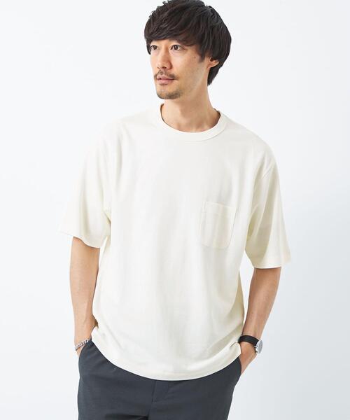 green label relaxing（グリーンレーベルリラクシング）の「KAMITO テンジク クルーネック Tシャツ（Tシャツ/カットソー・メンズ・ホワイト/ブラック・S/M/L）」の2枚目の写真